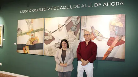 Susana Rivas y Jesús Romero en la presentación de la exposición.