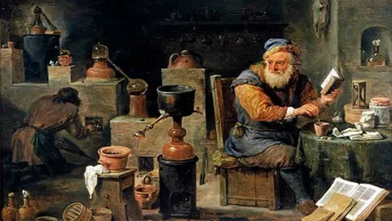 Perfumista realizando mezclas de aromas.