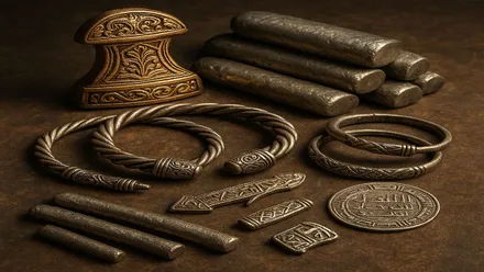 Diferentes pulsera y plata que componen el tesoro vikingo de York.