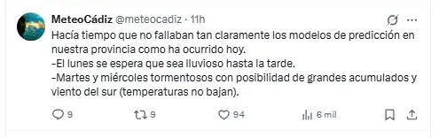 La lluvia que nunca llegó: el llamativo fallo de los modelos meteorológicos en Cádiz