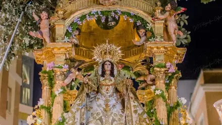 La imagen de la Virgen de la Palma como procesionará este 1 de noviembre por Cadiz.