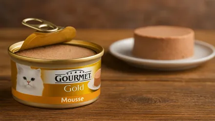 Lata de comida gourmet para gato.