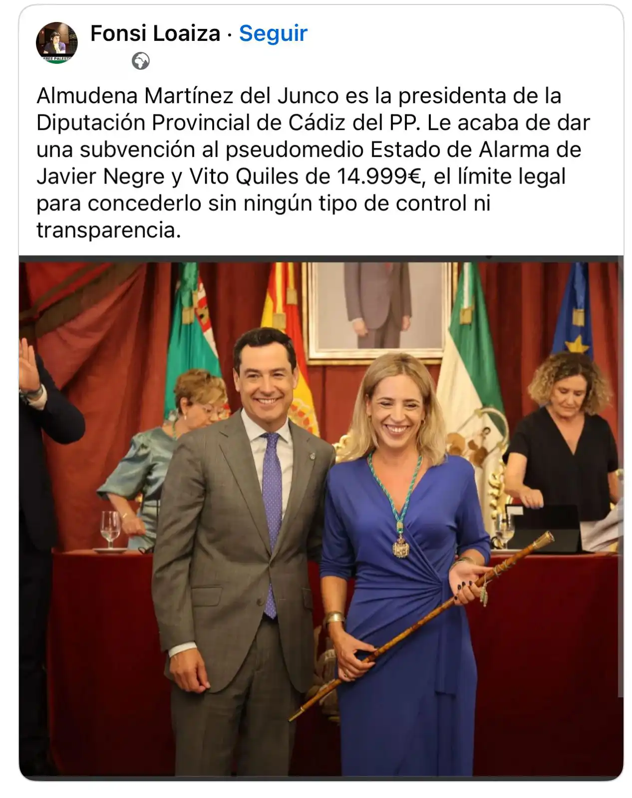 El contrato que levanta suspicacias: la Diputación de Cádiz paga 14.999 € al medio de Vito Quiles y Javier Negre sin concurso público