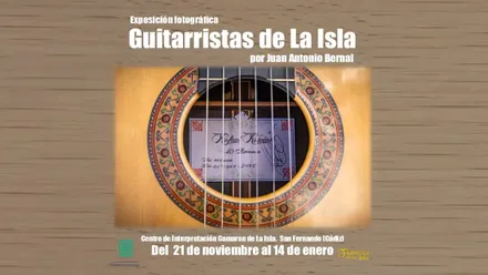 Cartel en el que destaca la boca de la guitarra.
