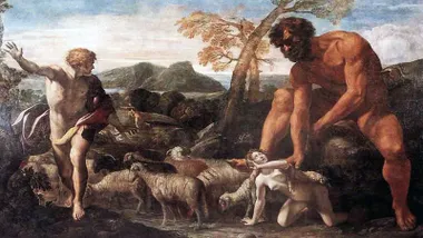 Cuadro en el que se representa a un gigante bíblico.