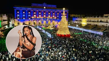 Plaza de San Fernando y la cantante Nía.
