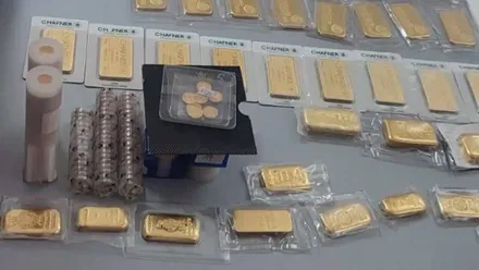 14 kilones de oro transportaba en una mochila un ciudadano alemán de 70 años. Foto: Guardia Civil