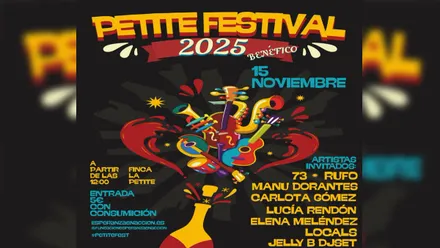Cartel en negro y amarillo del Petite Festival de Chiclana 2025.