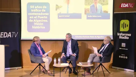 El presentador y dos de los participantes en los bloques técnicos del programa patrocinado por la Diputación de Cádiz.