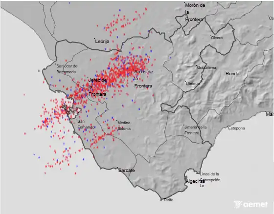 Para la Aemet ayer en Cádiz solo llovió 1 l/m²: por qué no se refleja la lluvia en sus registros oficiales