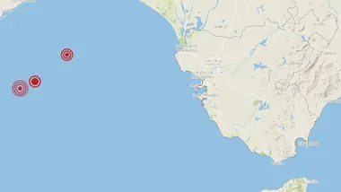 Ubicación de los tres terremotos registrados en menos de 24 horas en el Golfo de Cádiz. Fuente: IGN.