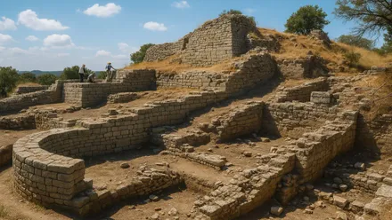 Edificación en el sitio arqueológico de Troya.