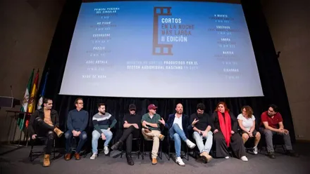 Presentación con los directores de "Cortos en la noche más larga" en San Fernnado.