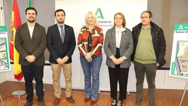 Responsables políticos en el acto de entrega del EDAR en Puerto Real.