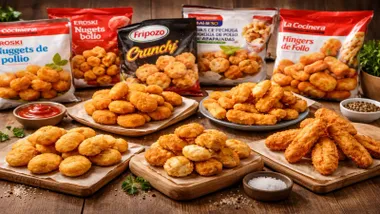 Nuggets y paquetes de diferentes marcas.