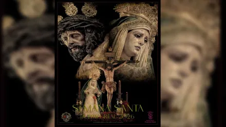 Cartel con El Amor de la Semana Santa en Puerto Real en 2026.