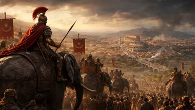 Batalla entre cartagineses y romanos.