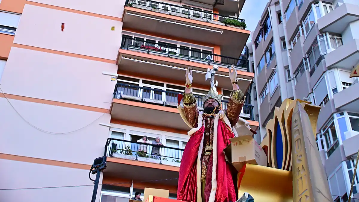 Carroza del Rey Baltasar en la Cabalgata de Reyes Magos.