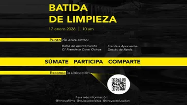 Cartel en negro y amarillo de la batida de limpieza.