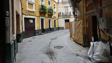 Obras en al calle Santo Cristo de Cádiz
