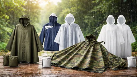 Chubasqueros y ponchos impermeables.