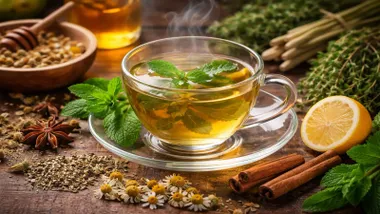 Manzanilla en una taza.