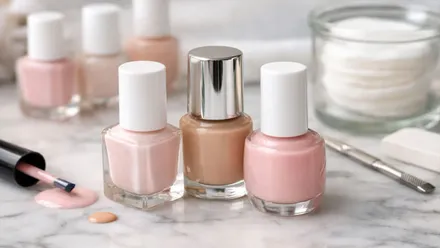 Tres botes de esmalte de uñas con colores diferentes.