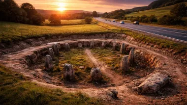 Recreación de Flagstones, en Dorset.