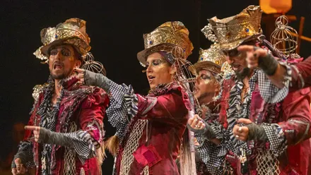 La comparsa El Desguace en su pase de preliminares del COAC 2026