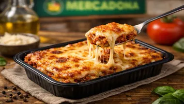 Lasaña recién hecha de Mercadona.