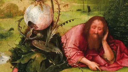 San Juan Bautista meditando según el cuadro de El Bosco.