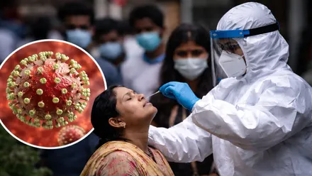 Persona siendo sometida a una prueba médica.