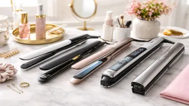 Planchas de pelo alineadas y de diferentes tipos.