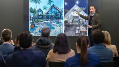 Hosteleros y empresarios en la presentación de La Magdalena en San Fernando.