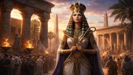 Tausert con los atributos faraónicos.