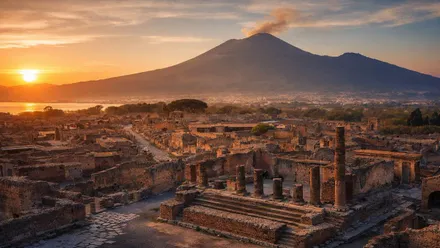 Volcán a cuyas faldas hay una ciudad.