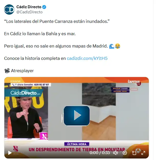 Las disculpas de Sonsoles Ónega tras "los lados del Puente Carranza inundados": “Dios tenga en su gloria a quien le ha parecido un error imperdonable”