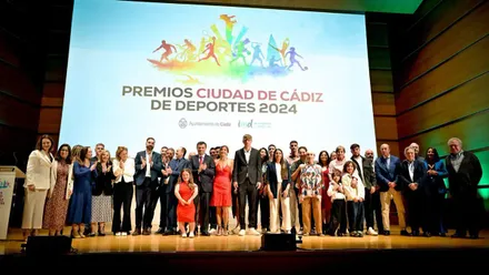 Foto de familia de la última edición de los Premios Ciudad de Cádiz de Deportes