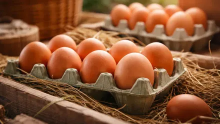 Cartón de huevos tamaño XL.