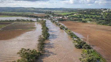 Río Guadalete en una gran crecida de su caude.