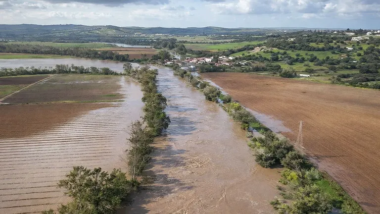 Río Guadalete en una gran crecida de su caude.