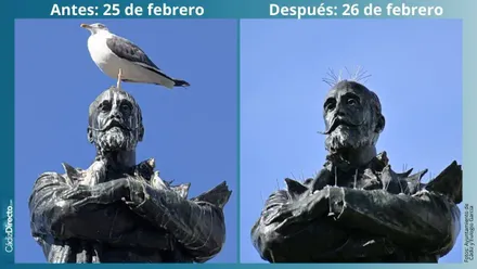 La nueva vida del monumento a Moret: limpio y sin aves