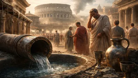 El coliseo con los ciudadanos romanos y elementos comunes de plomo.