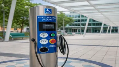 Poste en color aluminio en San Fernando, de recarga.