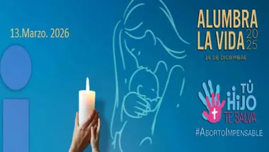 Banner de la convocatoria en Cadiz, destaca en color turquesa a una madre con un hijo en brazos dibujado.