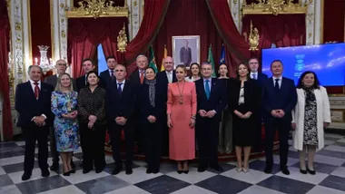 Posado de los galardonados en el Día de la Provincia de Cádiz.