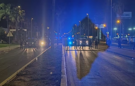 Cordón de la Policía Nacional en El Puerto.