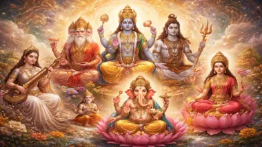 Diferentes dioses del pabellón hindú.