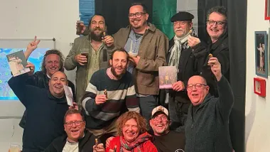 Foto de familia de algunos premios Muergo. Foto: Fran Garcés.