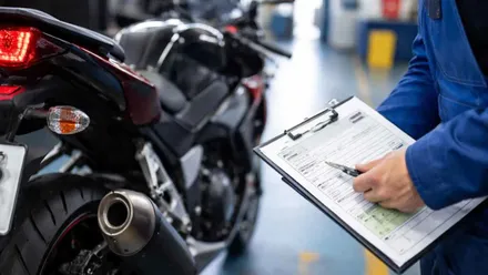 Moto en las pruebas mecánicas de la ITV.